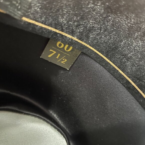 Resistol Hondo Cowboy Hat Size 7 1/2 2X Black Wool Silver Conchos Made In Texas - Picture 6 of 10